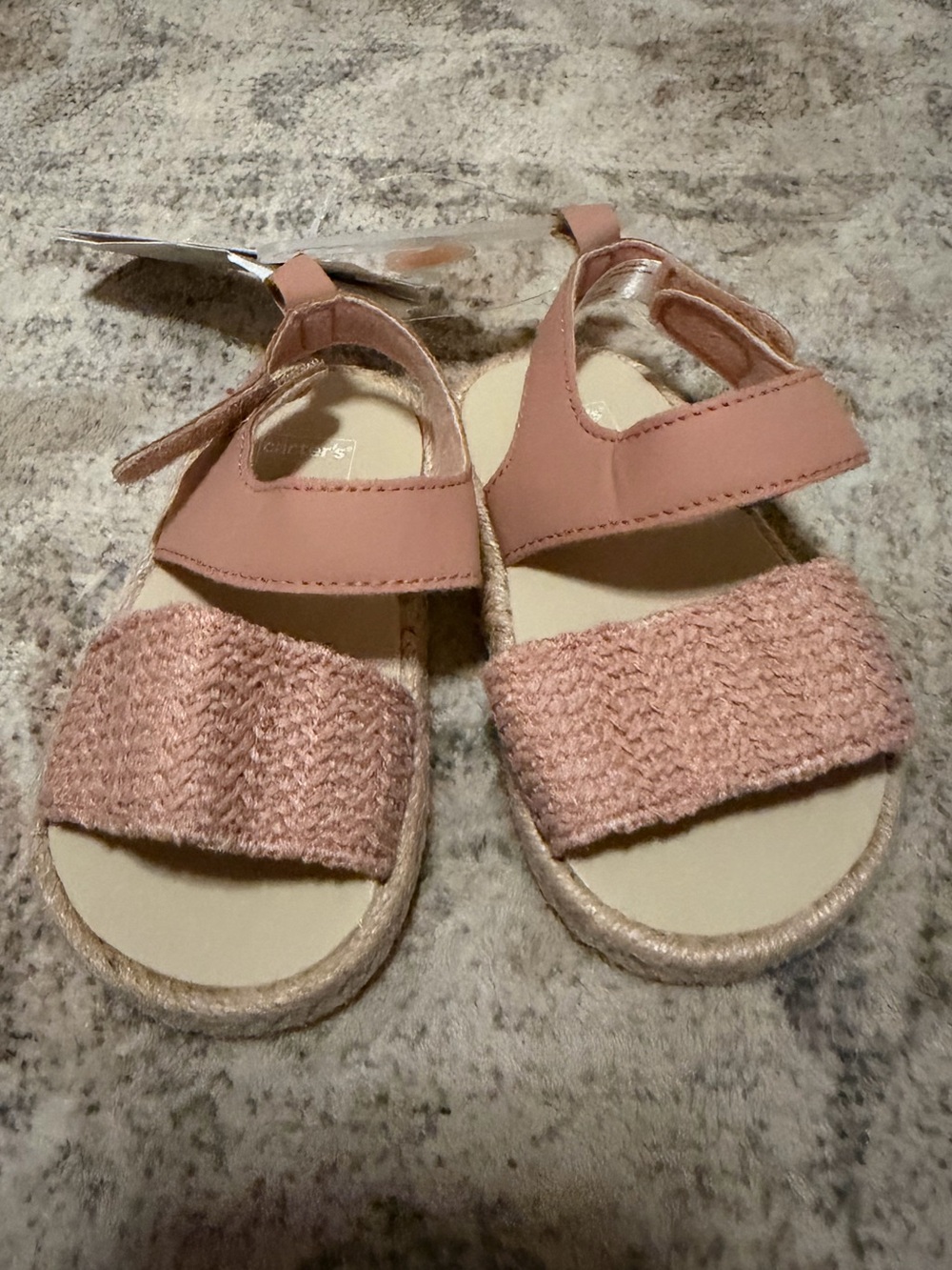 Baby Girl Pink Sandal with Textured Strap